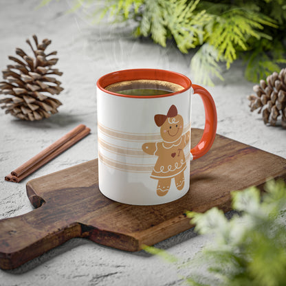 Personalized Gingerbread Girl Mug with Monogram & Colored Interior