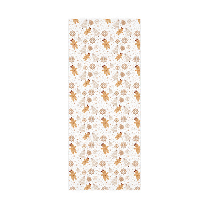 Gingerbread, Christmas Tree and Snowflake Pattern Neutral and Brown Wrapping Paper (30" x 36, 30"x 72")