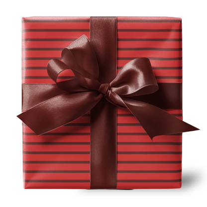 Red and Deep Red Stripes Christmas Holiday Classic Wrapping Paper