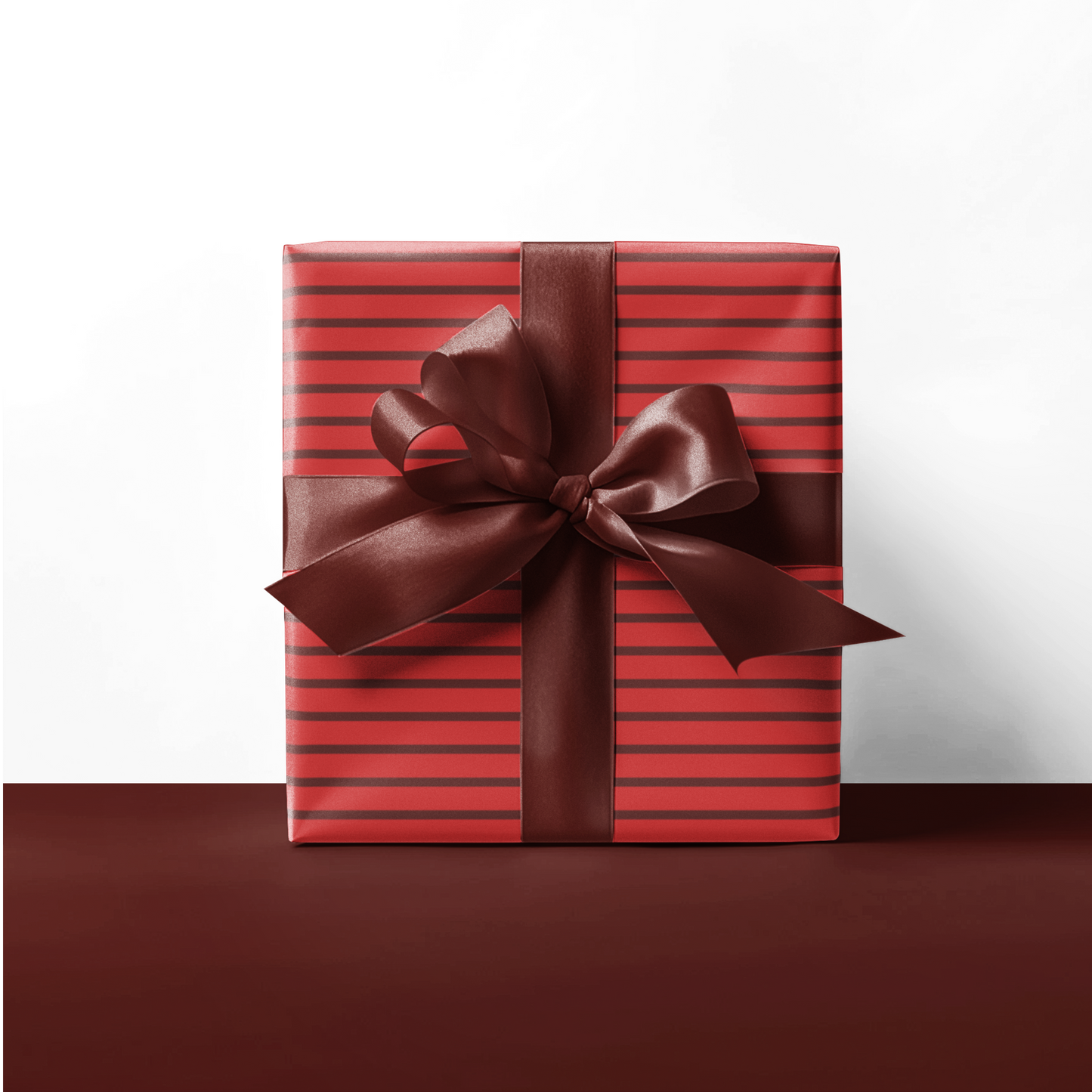 Red and Deep Red Stripes Christmas Holiday Classic Wrapping Paper