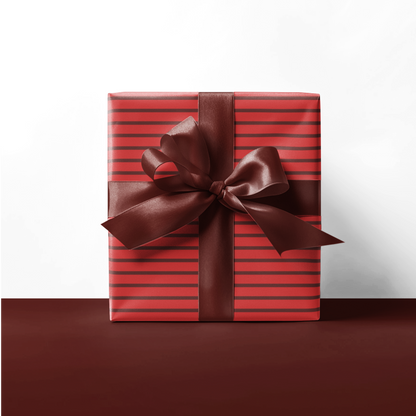 Red and Deep Red Stripes Christmas Holiday Classic Wrapping Paper