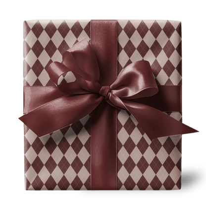 Brown and Nude Argyle Pattern Christmas Neutral Tone Elegant Wrapping Paper, Matte & Satin finish, 3 sizes