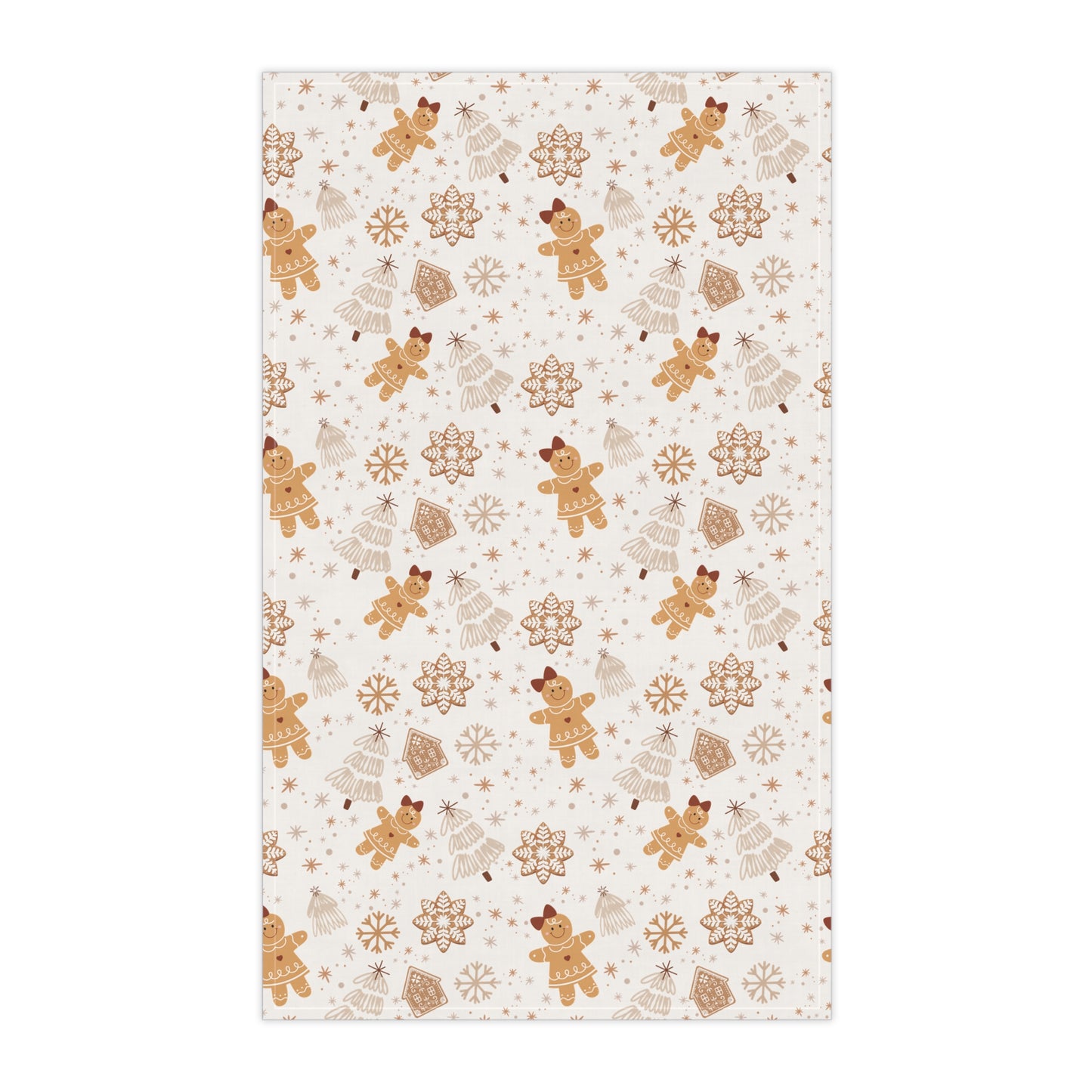 Cotton Tea Towel in patterns of Gingerbread, Snowflakes, Christmas trees