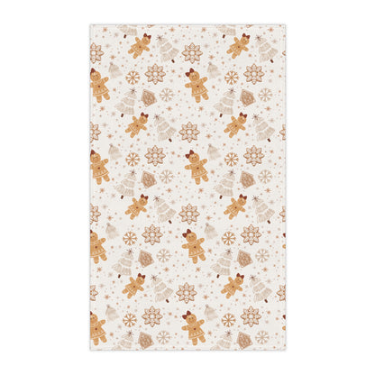 Cotton Tea Towel in patterns of Gingerbread, Snowflakes, Christmas trees