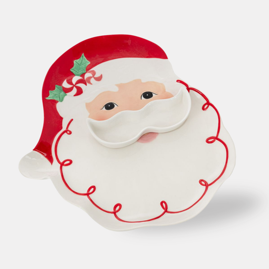 Red & White Santa Head Resin Plate