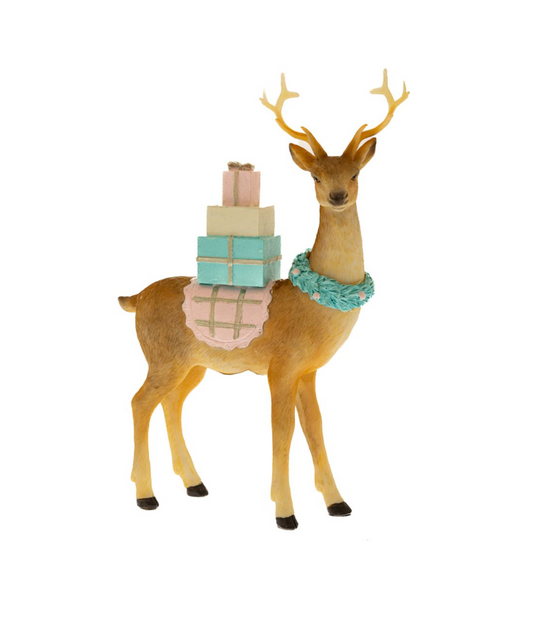 Brown Resin Deer with Gifts