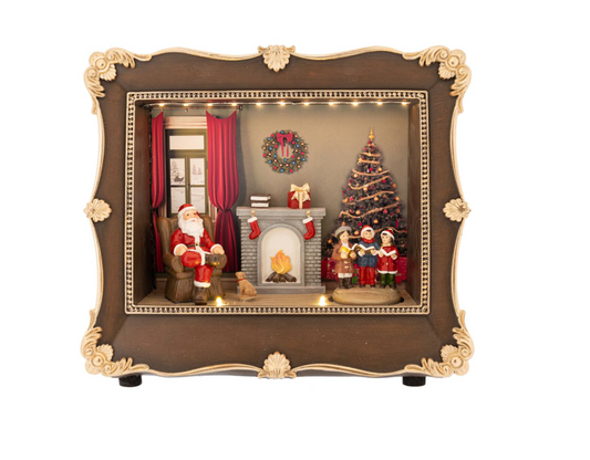 Christmas Frame with Santa and Fireplace