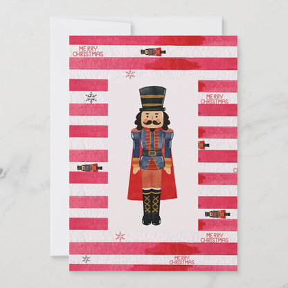 Holiday Celebration Invitation – Red Stripes, Snowflakes, and Festive Red Bow