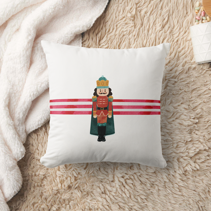 Nutcracker Red Bow Festive Christmas Home Decor Throw Pillow