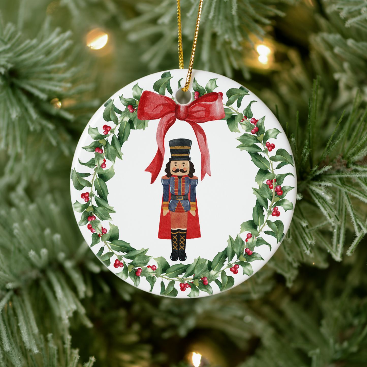 Nutcracker & Red Bow Christmas Ornaments (7 Variants)