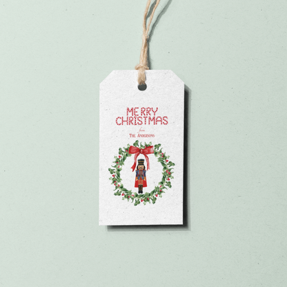 Merry Christmas Nutcracker Personalized Gift Tag